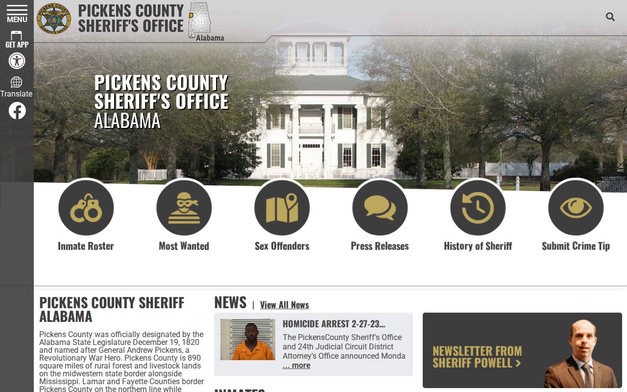 Pickens County Sheriff warrant lookup contact route