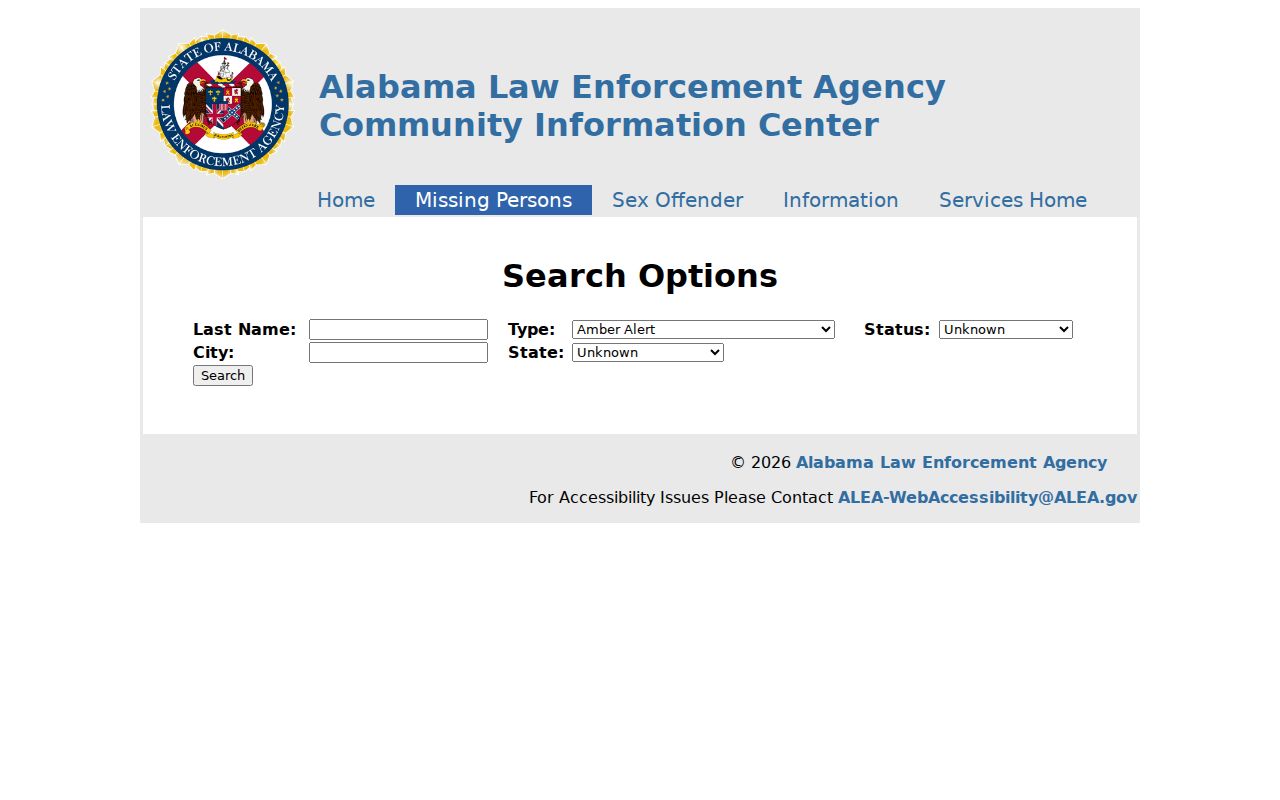 ALEA public fugitive search interface as a limited statewide cross-check