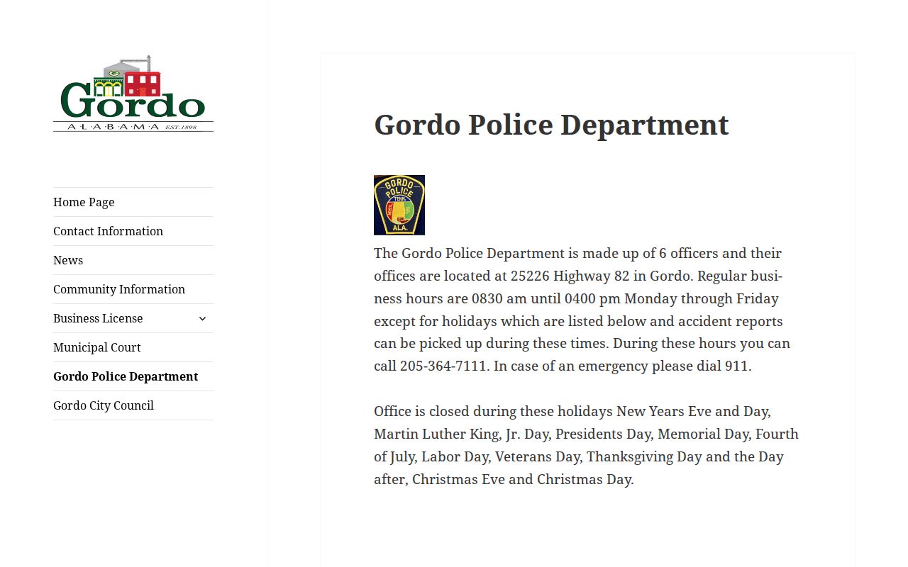 Gordo warrant search route through the official police department